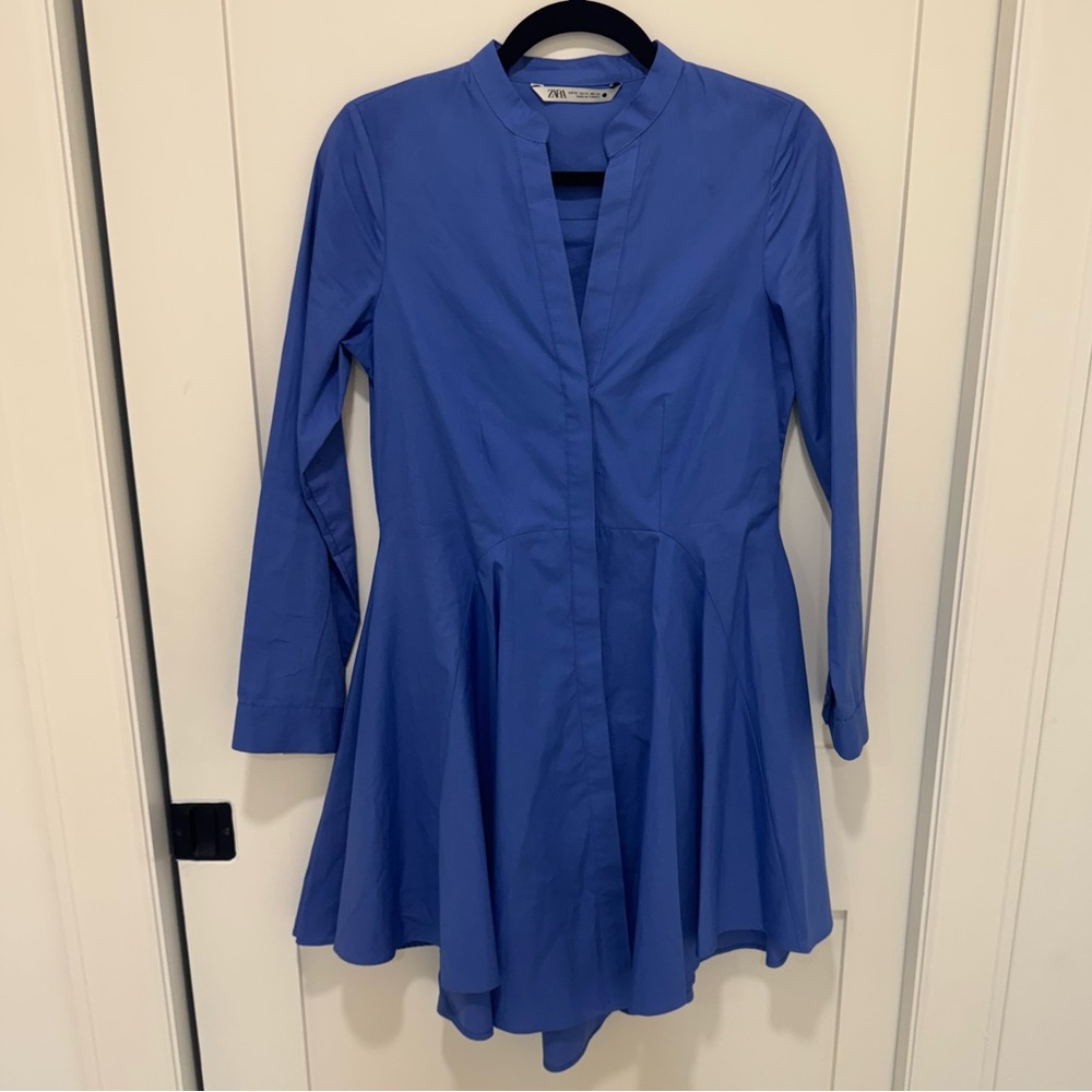 NWOT Zara Royal Blue Long Sleeve Dress